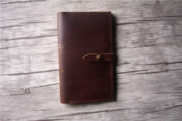 Customized Brown Leather Travelers Notebook Journal With Pen Holder - Image 6