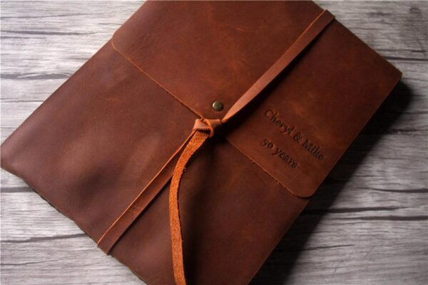 Custom Leather Family Memory Book Album - Image 3