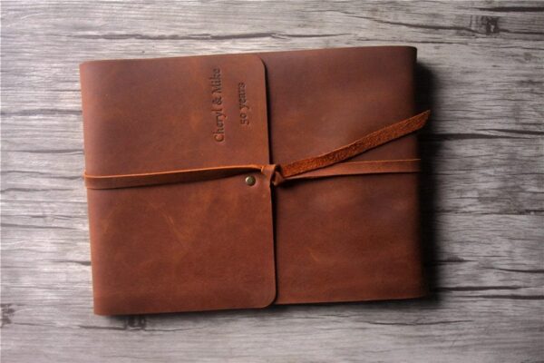 Custom Leather Family Memory Book Album - Image 6