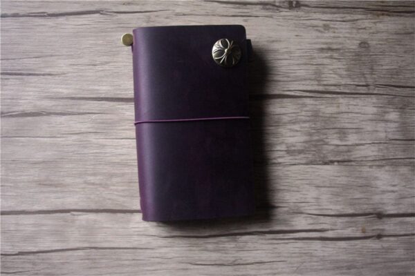 Personalized Purple Leather Traveler's Notebook Journal - Image 4