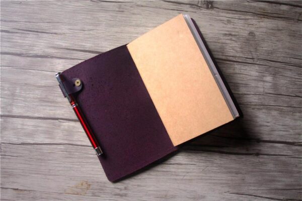 Personalized Purple Leather Traveler's Notebook Journal - Image 5