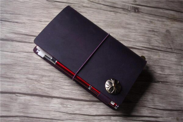 Personalized Purple Leather Traveler's Notebook Journal