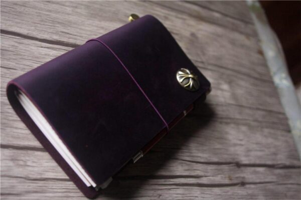 Personalized Purple Leather Traveler's Notebook Journal - Image 2