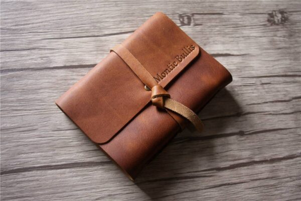 Leather Bathroom Guest Book Personalized