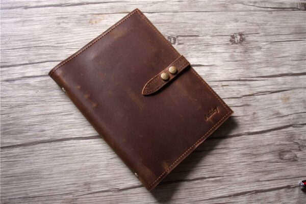 Embossed Leather A5 Journal Cover Binder Sleeve - Image 3