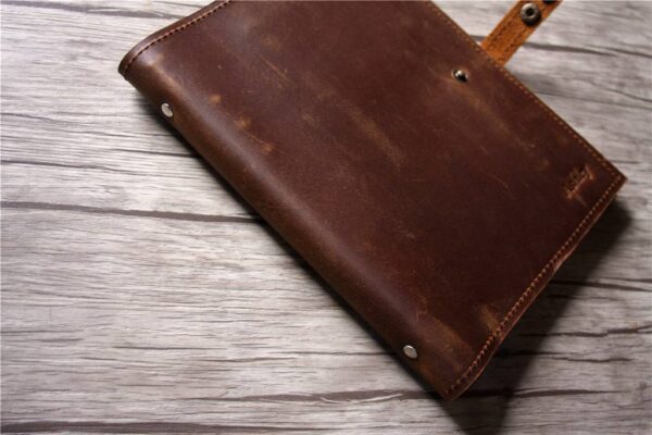 Embossed Leather A5 Journal Cover Binder Sleeve - Image 4