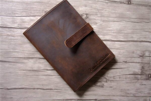 Engraved Leather Art Journal Cover Notebook Holder - Image 4