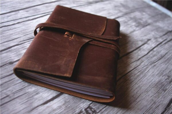 Engraved Rustic Leather Retirement Party Guest Book - Image 2