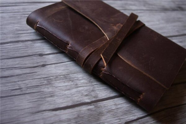 Engraved Rustic Leather Retirement Party Guest Book - Image 3