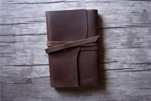 Engraved Rustic Leather Retirement Party Guest Book - Image 5