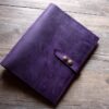 Enagraved Purple Leather Travel Organizer Purse - Image 3