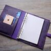 Enagraved Purple Leather Travel Organizer Purse - Image 2