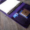 Enagraved Purple Leather Travel Organizer Purse - Image 5