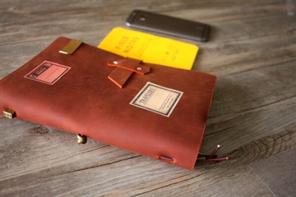 Personalized Leather Traveler's Journal Notebook - Image 3