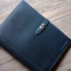 Personalized Blue Leather Organizer Zipper