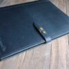 Personalized Blue Leather Organizer Zipper - Image 4