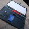 Personalized Blue Leather Organizer Zipper - Image 3