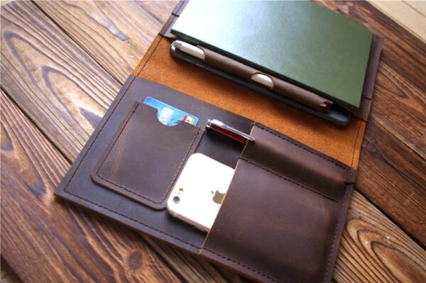 Multi-Pockets Leather Refillable Journal Cover - Image 4