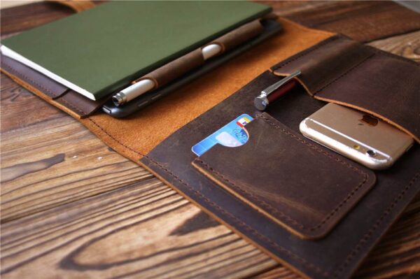 Multi-Pockets Leather Refillable Journal Cover - Image 5