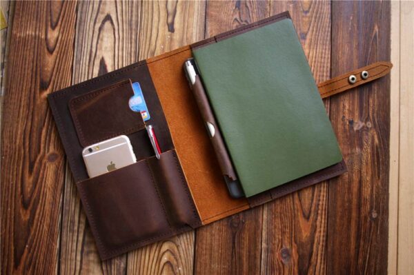 Multi-Pockets Leather Refillable Journal Cover - Image 6