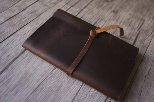 Vintage Dark Brown Leather Refillable Journal Binder - Image 4