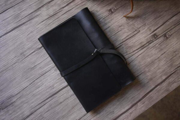 Refillable Black Leather Notebook Journal - Image 4