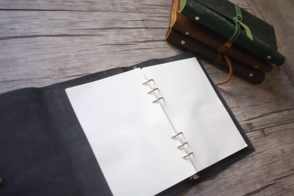 Refillable Black Leather Notebook Journal - Image 5