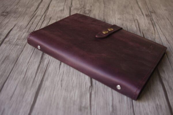 RUSTIC BROWN LEATHER REFILLABLE VASEDOS COVER - Image 3