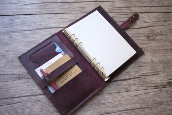 Refillable Purple Leather Sketchbook