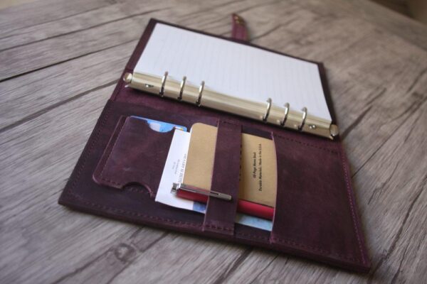 Refillable Purple Leather Sketchbook - Image 5