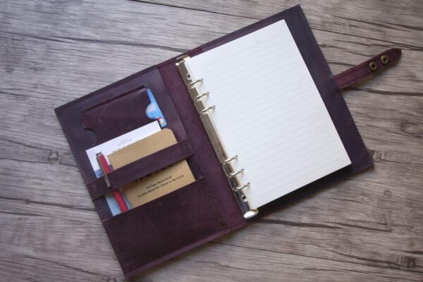 Refillable Purple Leather Sketchbook - Image 6