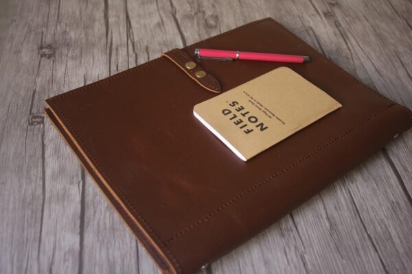 Handmade Zippered Refillable Large Leather Journal - Image 2