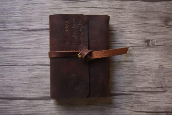 Handmade Dark Brown Leather Sketchbook - Image 2