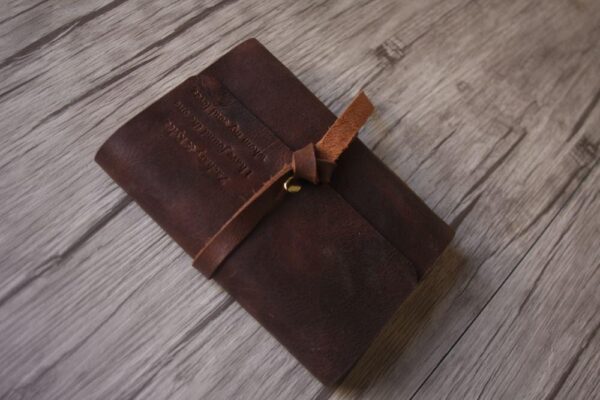 Handmade Dark Brown Leather Sketchbook - Image 3