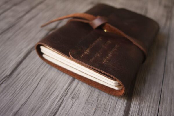 Handmade Dark Brown Leather Sketchbook - Image 5