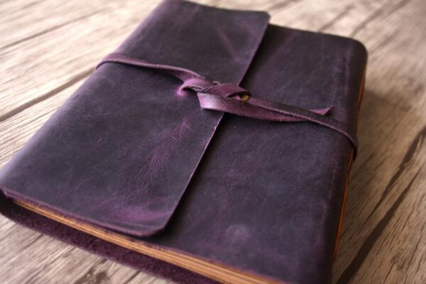 Custom Purple Leather Photo Album Scrapbook - Image 4