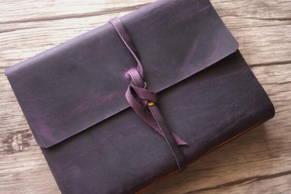 Custom Purple Leather Photo Album Scrapbook - Image 5