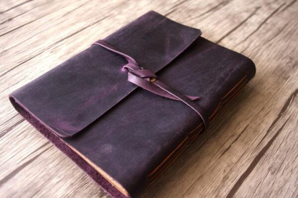 Custom Purple Leather Photo Album Scrapbook