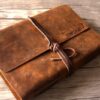Vintage Personalized Brown Leather Photograph Albums