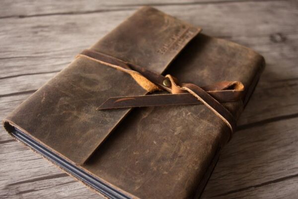 Vintage Personalized Genuine Brown Leather Photo Album