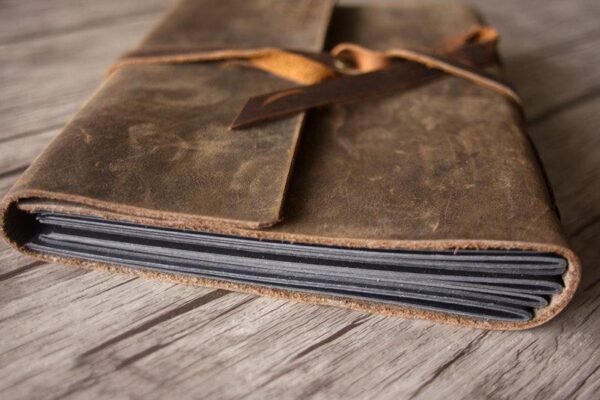 Vintage Personalized Genuine Brown Leather Photo Album - Image 4