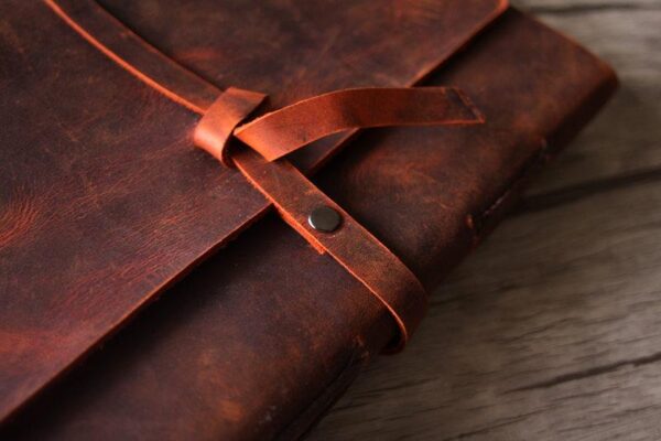 Vintage Personalized Red Leather Memorial Photo Album - Image 5