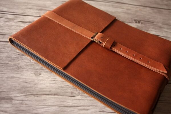 Personalized Leather Picture Frame Guest Book Album - Image 2