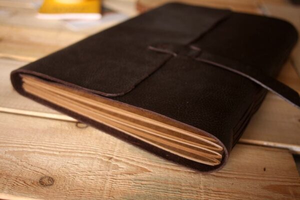 Engraved Leather Blank Guest Book Album - Image 5