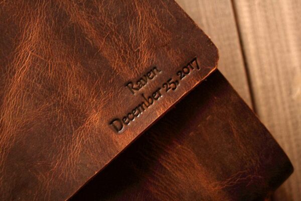 Distressed Brown Custom Family Leather Photo Albums - Image 3