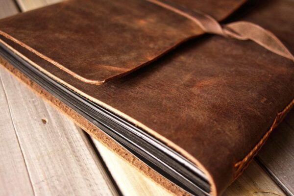 Distressed Brown Custom Family Leather Photo Albums - Image 6