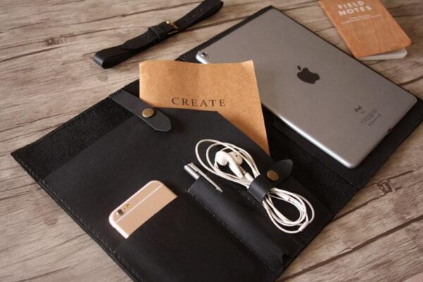 Engraved Leather Surface Laptop Cover Case