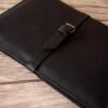 Personalized Black Leather Designer iPad Case Portfolio - Image 2