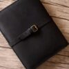Personalized Black Leather Designer iPad Case Portfolio - Image 6