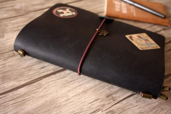 Black Leather Refillable Binder Journal